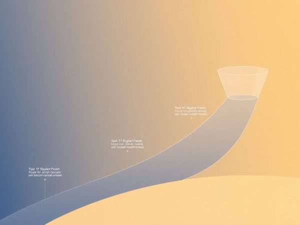 Ilustrație a unui funnel digital cu etape clare.